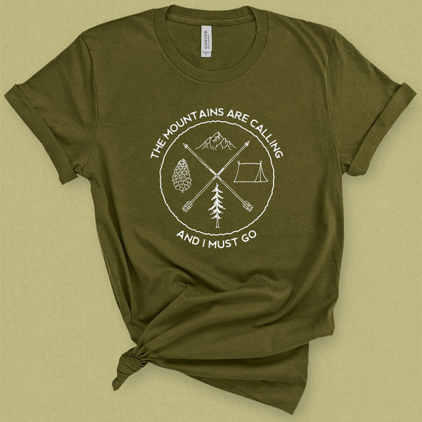 The Mountains are Calling I Must Go Graphic Tee - MoxiCali