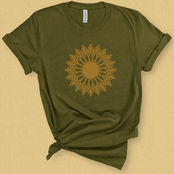Abstract Sunflower Graphic Tee - MoxiCali