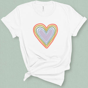Rainbow Heart Graphic Tee - MoxiCali