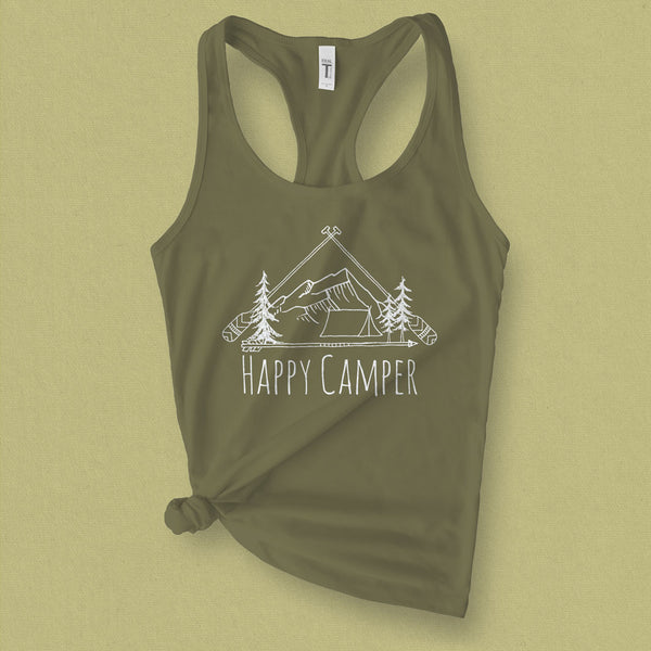 Happy Camper Graphic Tank Top - MoxiCali