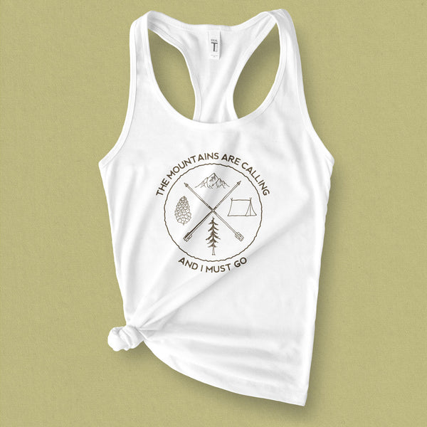 The Mountains are Calling I Must Go Tank Top - MoxiCali