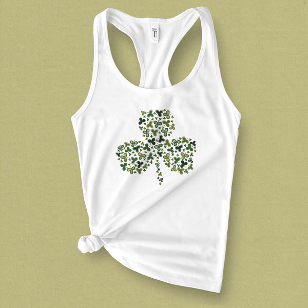 St Patrick's Day Shamrock Graphic Tank Top - MoxiCali