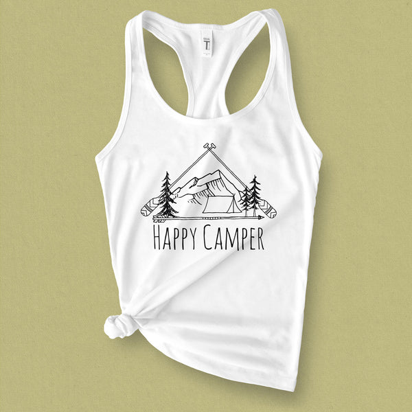 Happy Camper Graphic Tank Top - MoxiCali