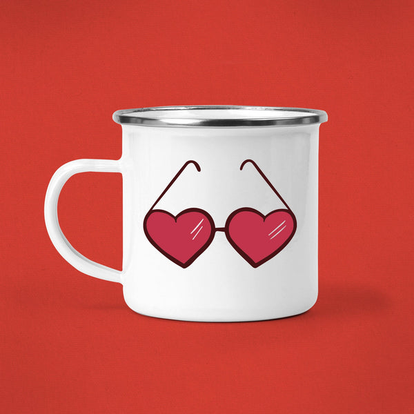 Heart Shaped Glasses Camp Mug - MoxiCali