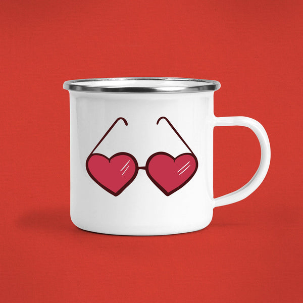 Heart Shaped Glasses Camp Mug - MoxiCali