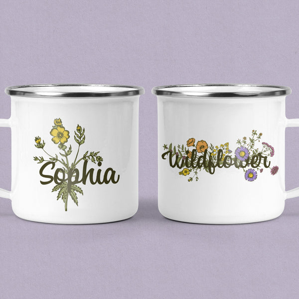 Personalized Wildflower Camp Mug - MoxiCali