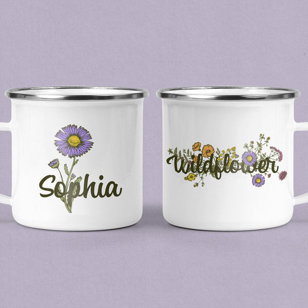 Personalized Wildflower Camp Mug - MoxiCali