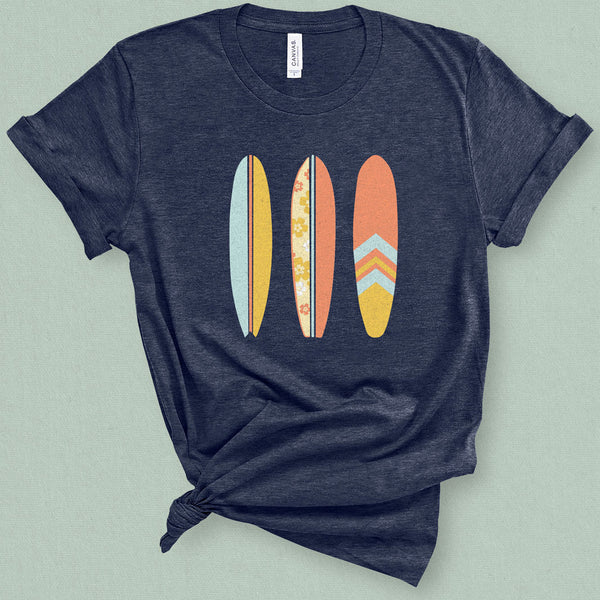 Retro Summer Surfboard Graphic Tee - MoxiCali
