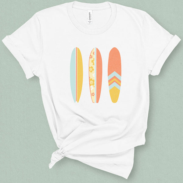 Retro Summer Surfboard Graphic Tee - MoxiCali