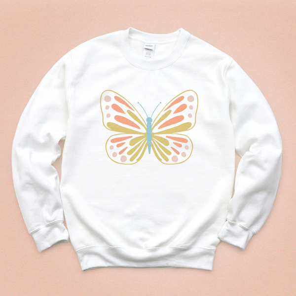 Pastel Butterfly Crewneck Sweatshirt - MoxiCali